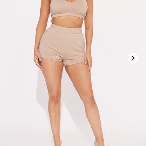 Fashion Nova Nude Lounge Short Set